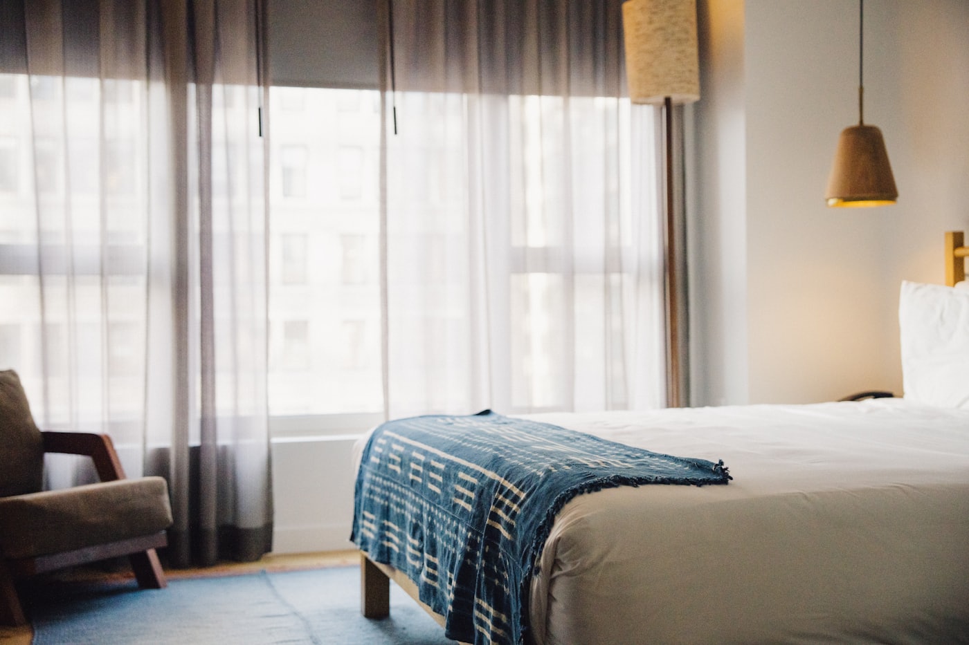 Simple, comfortable hotel guest room